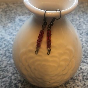 Southwest Red Beaded Earrings